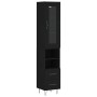 Aparador de madera contrachapada negro 34,5x34x180 cm de , Aparadores - Ref: Foro24-3199330, Precio: 108,33 €, Descuento: %