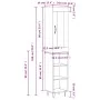 Hoher Schrank aus weißem Sperrholz 34,5x34x180 cm. von , Sideboards - Ref: Foro24-3199393, Preis: 89,33 €, Rabatt: %