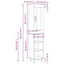 Hoher Schrank aus weißem Sperrholz 34,5x34x180 cm. von , Sideboards - Ref: Foro24-3199393, Preis: 90,45 €, Rabatt: %