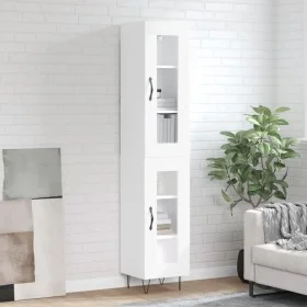 Aparador alto madera contrachapada blanco 34,5x34x180 cm by , Sideboards - Ref: Foro24-3199457, Price: 99,79 €, Discount: %