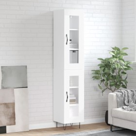 Hoher Schrank aus weißem Sperrholz 34,5x34x180 cm. von , Sideboards - Ref: Foro24-3199457, Preis: 101,01 €, Rabatt: %