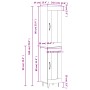 Hoher Schrank aus weißem Sperrholz 34,5x34x180 cm. von , Sideboards - Ref: Foro24-3199457, Preis: 101,01 €, Rabatt: %