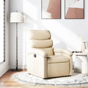 Sillón reclinable de tela crema by , Armchairs - Ref: Foro24-371698, Price: 190,05 €, Discount: %