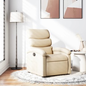 Sillón reclinable de tela crema de , Sillones - Ref: Foro24-371698, Precio: 192,90 €, Descuento: %