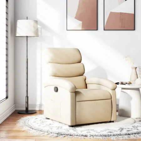 Sillón reclinable de tela crema de , Sillones - Ref: Foro24-371698, Precio: 190,05 €, Descuento: %
