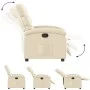 Sillón reclinable de tela crema de , Sillones - Ref: Foro24-371698, Precio: 190,05 €, Descuento: %