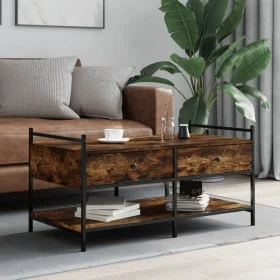 Mesa de centro madera de ingeniería roble ahumado 99x50x50 cm by , Coffee table - Ref: Foro24-833962, Price: 70,57 €, Discoun...