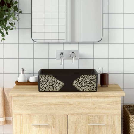 Aufsatzwaschbecken aus rechteckiger schwarzer Keramik 46x35,5x13 cm. von , Sinkt - Ref: Foro24-155073, Preis: 107,21 €, Rabat...