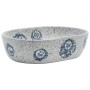 Ovale Aufsatzwaschbecken aus grauem und blauem Keramik 47x33x13 cm. von , Sinkt - Ref: Foro24-155067, Preis: 129,83 €, Rabatt: %