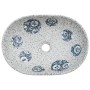 Ovale Aufsatzwaschbecken aus grauem und blauem Keramik 47x33x13 cm. von , Sinkt - Ref: Foro24-155067, Preis: 129,83 €, Rabatt: %