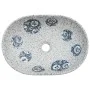 Ovale Aufsatzwaschbecken aus grauem und blauem Keramik 47x33x13 cm. von , Sinkt - Ref: Foro24-155067, Preis: 127,82 €, Rabatt: %