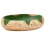 Lavabo sobre encimera ovalado cerámica verde marrón 59x40x15 cm de , Lavabos - Ref: Foro24-155086, Precio: 150,21 €, Descuent...