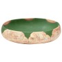 Aufsatzwaschbecken oval aus grün-brauner Keramik 59x40x15 cm. von , Sinkt - Ref: Foro24-155086, Preis: 152,75 €, Rabatt: %