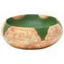 Aufsatzwaschbecken oval aus grün-brauner Keramik 59x40x15 cm. von , Sinkt - Ref: Foro24-155086, Preis: 152,75 €, Rabatt: %