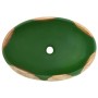 Aufsatzwaschbecken oval aus grün-brauner Keramik 59x40x15 cm. von , Sinkt - Ref: Foro24-155086, Preis: 152,75 €, Rabatt: %