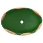 Lavabo sobre encimera ovalado cerámica verde marrón 59x40x15 cm de , Lavabos - Ref: Foro24-155086, Precio: 150,21 €, Descuent...