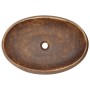 Lavabo sobre encimera ovalado cerámica marrón 59x40x15 cm de , Lavabos - Ref: Foro24-155084, Precio: 189,92 €, Descuento: %