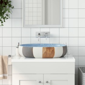 Ovale Aufsatzwaschbecken aus mehrfarbiger Keramik 59x40x14 cm. von , Sinkt - Ref: Foro24-155108, Preis: 144,11 €, Rabatt: %