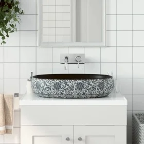 Ovale Aufsatzwaschbecken aus schwarz-blauer Keramik 59x40x14 cm. von , Sinkt - Ref: Foro24-155115, Preis: 142,57 €, Rabatt: %
