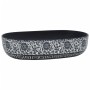 Lavabo sobre encimera ovalado cerámica negro y azul 59x40x14 cm de , Lavabos - Ref: Foro24-155115, Precio: 161,47 €