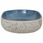 Lavabo sobre encimera ovalado cerámica arena y azul 59x40x14 cm by , Sinks - Ref: Foro24-155099, Price: 154,78 €, Discount: %