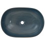 Ovale Aufsatzwaschbecken aus sandfarbener und blauer Keramik, 59x40x14 cm. von , Sinkt - Ref: Foro24-155099, Preis: 157,57 €,...