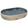 Lavabo sobre encimera ovalado arena y azul cerámica 59x40x14 cm by , Sinks - Ref: Foro24-155103, Price: 146,11 €, Discount: %