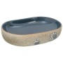 Ovale Aufsatzwaschbecken aus Sand- und Blaukeramik 59x40x14 cm. von , Sinkt - Ref: Foro24-155103, Preis: 148,58 €, Rabatt: %