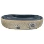 Lavabo sobre encimera ovalado arena y azul cerámica 59x40x14 cm by , Sinks - Ref: Foro24-155103, Price: 146,11 €, Discount: %