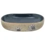 Lavabo sobre encimera ovalado arena y azul cerámica 59x40x14 cm by , Sinks - Ref: Foro24-155103, Price: 146,11 €, Discount: %