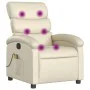 Sillón reclinable de masaje cuero sintético crema by , Armchairs - Ref: Foro24-371721, Price: 202,38 €, Discount: %