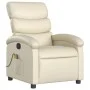Sillón reclinable de masaje cuero sintético crema by , Armchairs - Ref: Foro24-371721, Price: 202,38 €, Discount: %