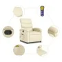 Sillón reclinable de masaje cuero sintético crema by , Armchairs - Ref: Foro24-371721, Price: 202,38 €, Discount: %
