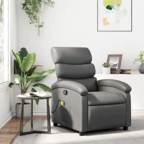 Sillón de masaje reclinable cuero sintético gris by , Armchairs - Ref: Foro24-371723, Price: 200,15 €, Discount: %