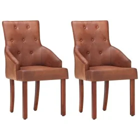 Esszimmerstühle 2 Einheiten echtes braunes Ziegenleder von , Essstühle - Ref: Foro24-288289, Preis: 346,98 €, Rabatt: %