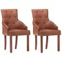 Dining chairs, 2 units, genuine brown goat leather by , dining chairs - Ref: Foro24-288289, Price: 346,98 €, Discount: %