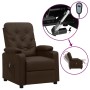 Sillón reclinable eléctrico de cuero sintético marrón