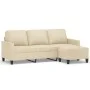 3-seater sofa with cream fabric ottoman 180 cm by , Sofas - Ref: Foro24-3201039, Price: 308,61 €, Discount: %