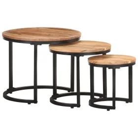 Set of 3 solid acacia wood side tables by , Side tables - Ref: Foro24-320687, Price: 112,40 €, Discount: %