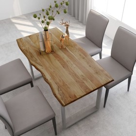 Mesa de comedor de madera maciza de acacia 140x70x76 cm