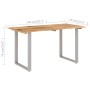 Massiver Esstisch aus Akazienholz 140x70x76 cm von , Küchen- und Esstische - Ref: Foro24-286478, Preis: 257,89 €, Rabatt: %