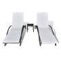 Tumbonas con mesita de ratán sintético negro de vidaXL, Tumbonas - Ref: Foro24-42491, Precio: 324,20 €, Descuento: %