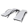 Tumbonas con mesita de ratán sintético negro de vidaXL, Tumbonas - Ref: Foro24-42491, Precio: 324,20 €, Descuento: %