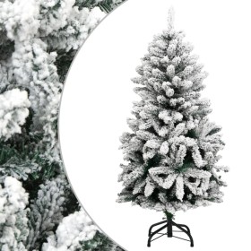 Árbol de Navidad artificial con bisagras y nieve flocada 150 cm