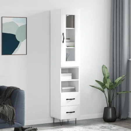 Hohes Sideboard Sperrholz weiß 34,5x34x180 cm von , Sideboards - Ref: Foro24-3199329, Preis: 107,67 €, Rabatt: %