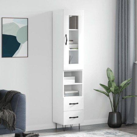 Hohes Sideboard Sperrholz weiß 34,5x34x180 cm von , Sideboards - Ref: Foro24-3199329, Preis: 108,98 €, Rabatt: %