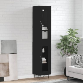 Black plywood sideboard 34.5x34x180 cm by , Sideboards - Ref: Foro24-3199458, Price: 100,84 €, Discount: %