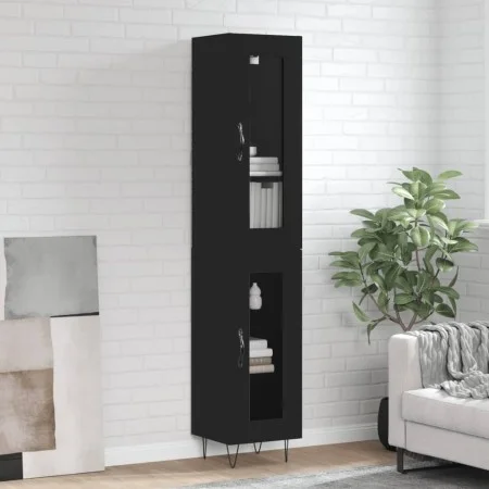 Black plywood sideboard 34.5x34x180 cm by , Sideboards - Ref: Foro24-3199458, Price: 99,62 €, Discount: %