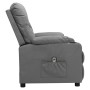 Sillón reclinable eléctrico de cuero sintético gris