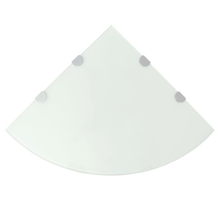 Estante de esquina con soportes cromados vidrio blanco 45x45 cm de vidaXL, Estantes y estanterías - Ref: Foro24-243860, Preci...